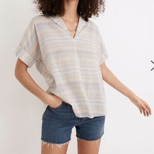 Madewell Crinkle Hayden Popover Blouse Size Small